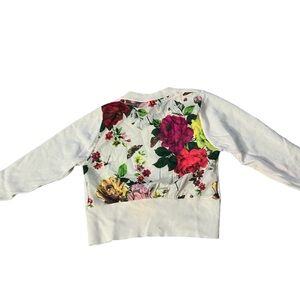 Baker by Ted Baker Floral Back Button Down Cardigan Sweater Size 2Y